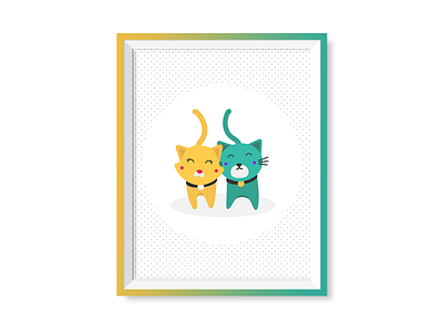Just two cats cat cat illustration illustration
