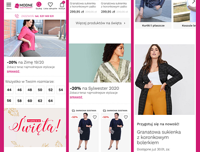 MDR mobile home e commerce fashion minimalistic mobile pink rwd shop store ui web design white