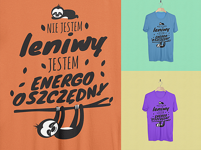 Leniwiec (sloth) - t-shirt design couch couch potato design funny lazy potato shirt sloth t shirt typo typography