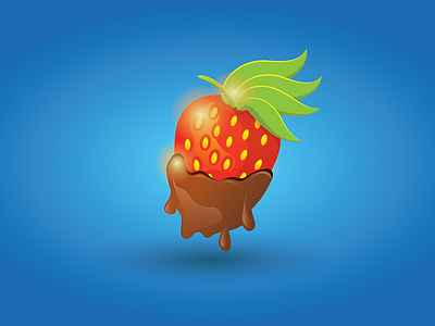 Strawberry berry chocolate icon illustration leafs strawberry vector