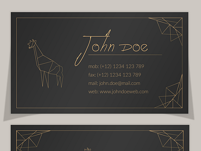 Elegant Polygonal Business Card Template business card dark download elegant polygonal template