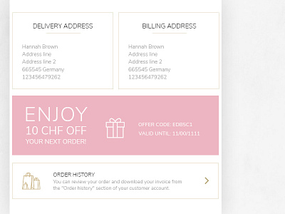 Swissline mail design - 3 address cosmetics gold golden mailing pink