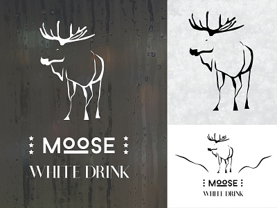 moose logo design drink logo logotype mockup moose nature white