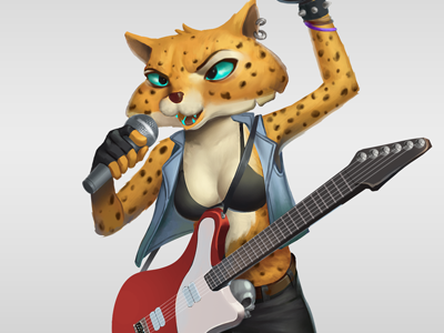 Leopard Character cat character leopard rock band