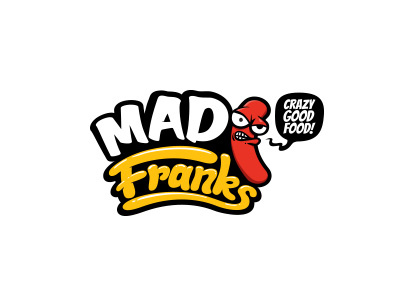 Mad Franks logo mad franks hot dog food fast food character comic