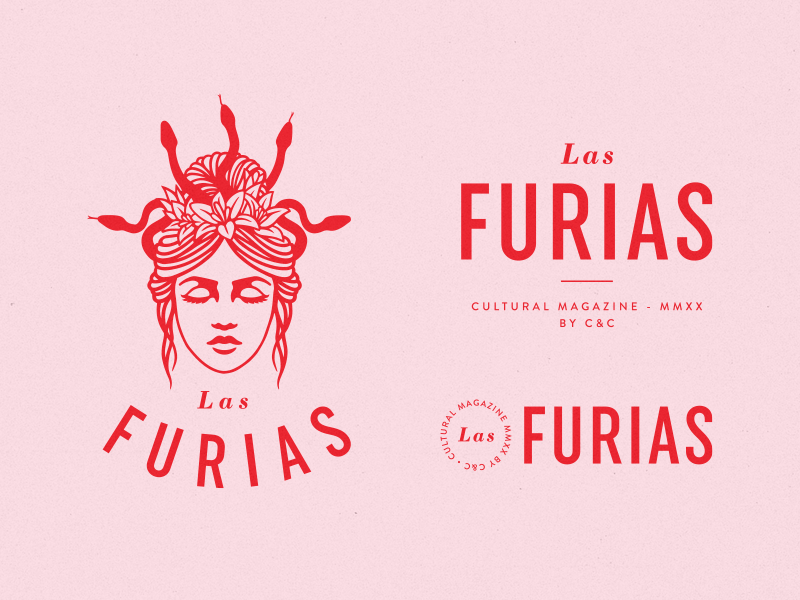 Las Furias bar club furias illustration lady logo magazine snakes tattoo vintage