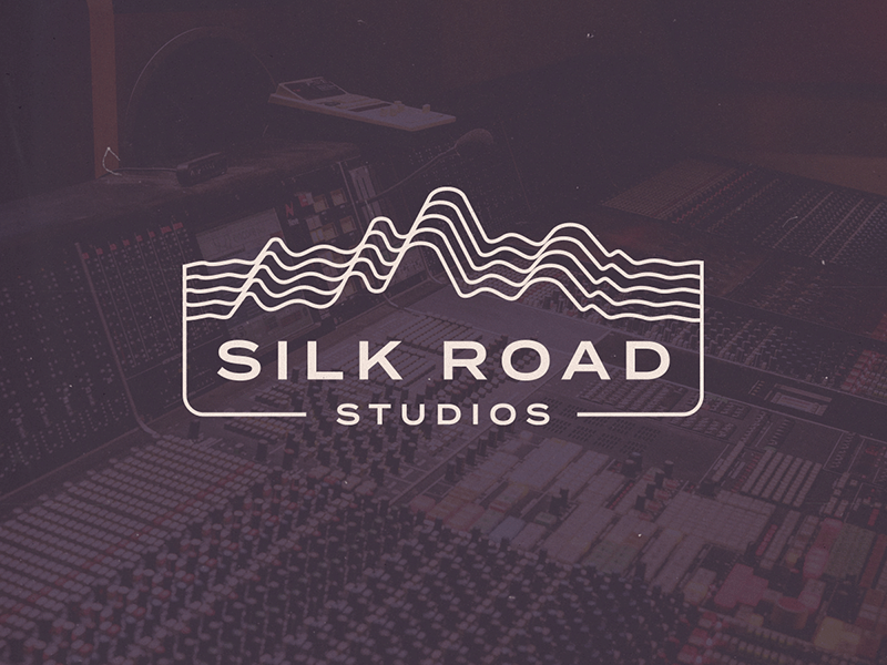 Silk Road Studios logo microphone music producer radio retro sound soundwave speaker vitage wave