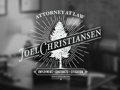 Attorney at law JC attorney black law logo tree vintage white