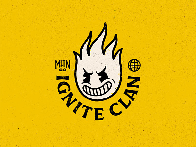 Ignite Clan apparel clan flame grunge ignite logo mascot retro streetwear vintage
