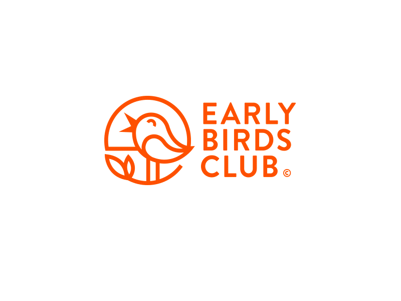 Early Birds Club bird icon lifestyle lineart logo morning nature sun yoga
