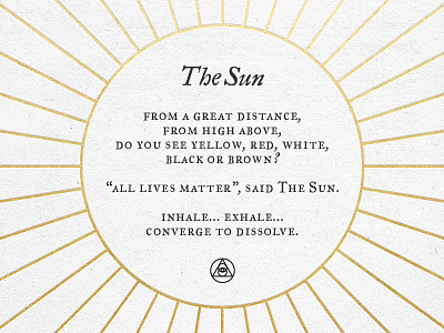 The Sun awareness eath humanity letterpress life ortus print sun unity