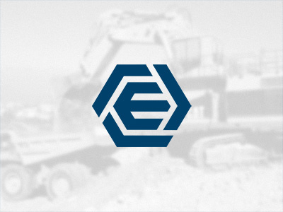 Excavation and Transport excavation hexagon icon logo transport