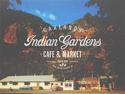 Indian Gardens arizona branding cafe craft logo market oak paper usa vintage