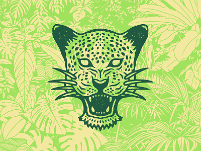 Jungle Juice Cat animal beer cat illustration jaguar jungle leopard logo pattern tropic