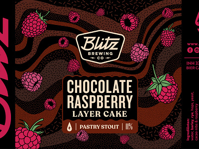 Blitz Pastry Stout beer beer art beer branding beer can beerlabel blitz brewery chocolate craftbeer label pastrystout raspberry stout