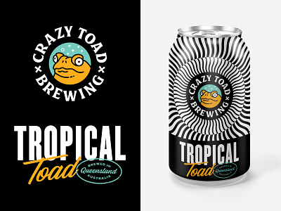 Tropical Toad beer beercan branding cartoon craftbeer illustration optical illusion packaging toad