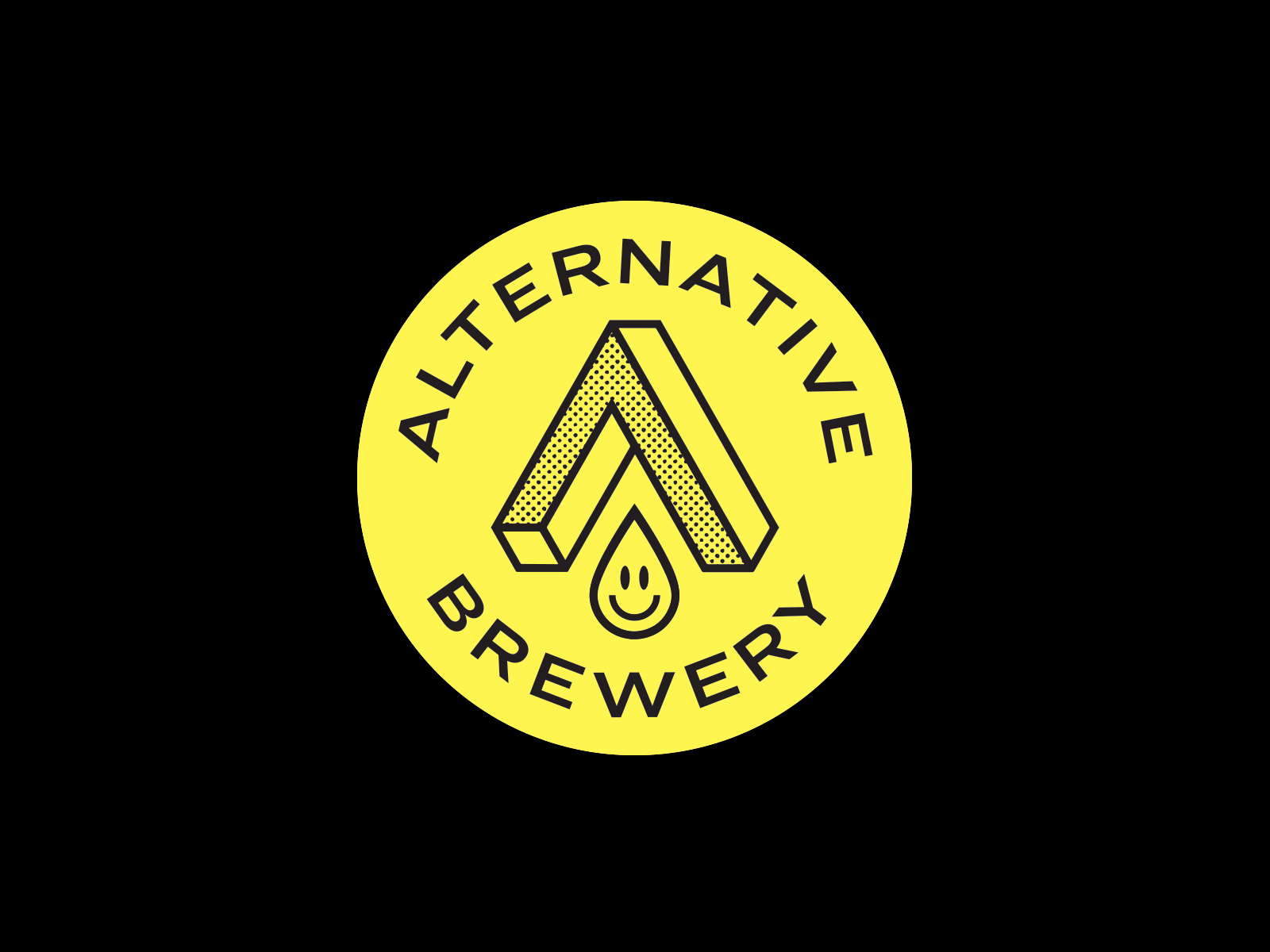 Alternative Brewery 90s abstract logo alternative badge logo beer beer branding brewery craftbrewery drop logo logo design stamp