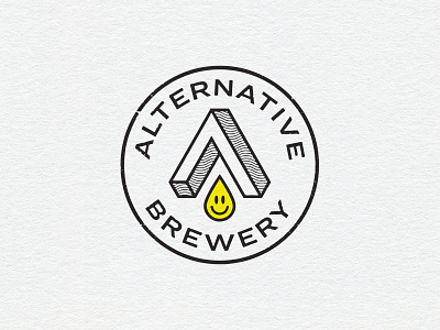 Alternative Brewery 90s alternative badge logo beer beer logo brewery brewery logo craftbeer logo retro