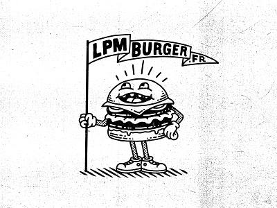 LPM Burgers burger burgers character fastfood france illustration logo mascot restaurant retro vintage