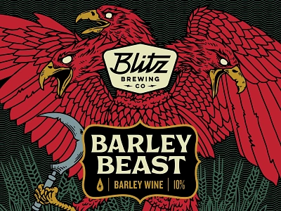 Barley Wine barley barley wine beast beer blitz bold brewery craft brewery demon design eagle illustration wheat