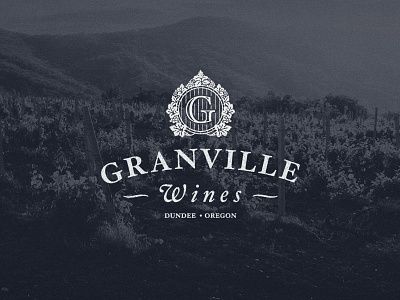 Granville Wines barrel branding granville grapes leaves logo vine wine wines
