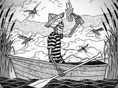 Tisa River sailor boat clouds fire molotov cocktail mosquito paper hat river sailor skeleton skull waves