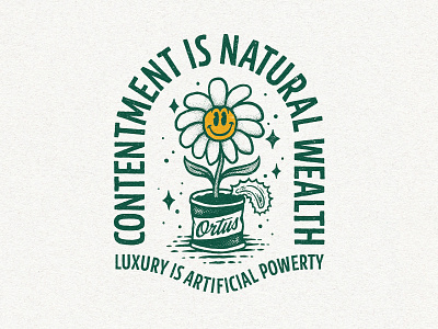Contentment appareldesign branding contentment design flower graphic design illustration logo logodesign natural streetwear t shirt ts vintage