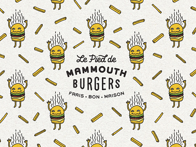 LPM Burgers pattern branding burger burgers fastfood food fries illustration logo packaging pattern patterndesign restaurant vintage