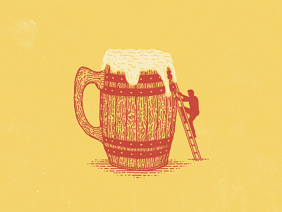 MUGuzzi beer climbing gritty illustration ladder mug vintage
