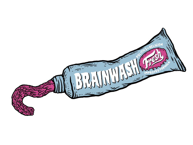 Brainwash Fresh anti brainwash fresh mule paste politics punk rebel religion sticker toothpaste