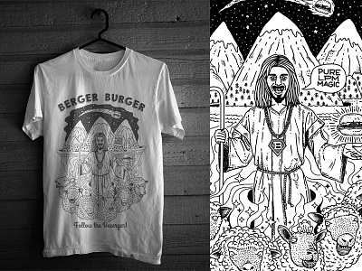 Follow the Beeerger burger comet comic illustration jesus mountains sheep shepherd stars ts