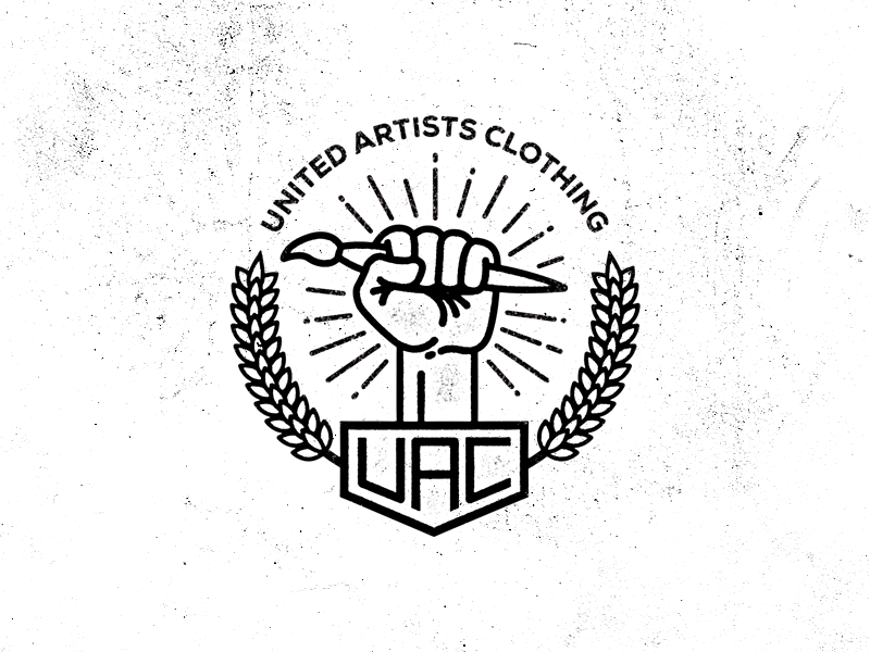 United Artists artists brush emblem fist logo mark monogram united vintage