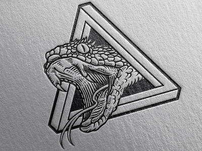 Atheris atheris branding games geometry illustration impossible letterpress logo snake triangle