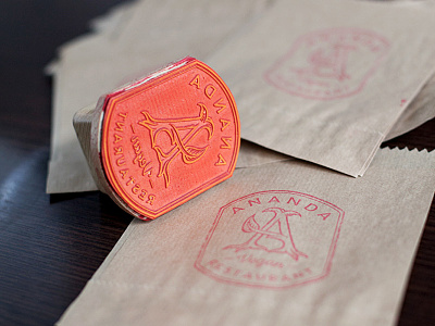 Stamp ananda branding food logo packaging restaurant stamp vegan
