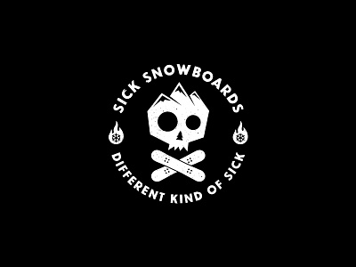 Sickness extreme fire flame mountain sick skull snowboard snowboards snowflake sport sticker