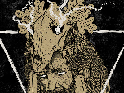 Forest Spirit beard death feathers forest ghost man skull spirit wizard wolf