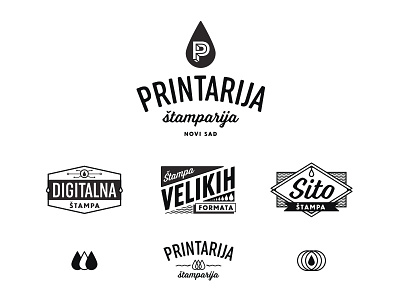 Printarija branding drop icon ink logo printshop screenprinting