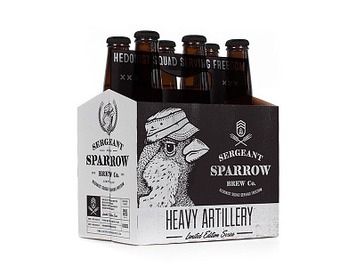 Heavy Artillery beer bottle box brew military packaging sergeant sparrow