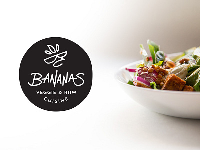 Bananas veggie and raw cuisine banana bananas cuisine food leaf logo raw restaurant vegan veggie