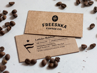 Biz Card bean bizcards coffee flag freeshka green letterpress roasters star vintage