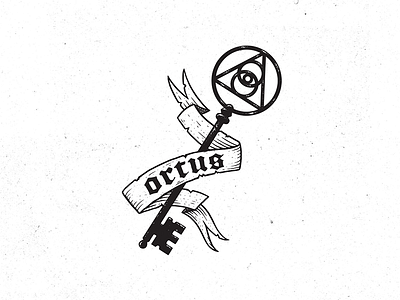 Key banner esoteric grunge icon key logo occult ortus sticker vintage