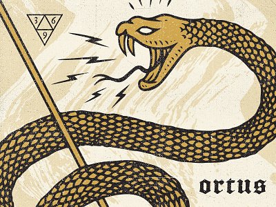Ortus bolt fire geometry grunge illustration occult ortus snake texture