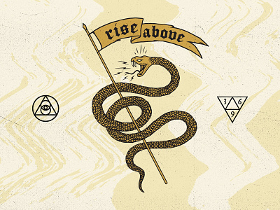 Ortus banner flag geometry grunge logo occult ortus scroll snake