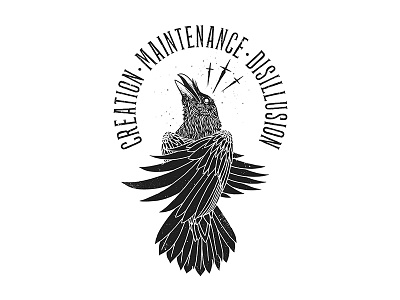 Disillusion apparel crow ghost grunge holy illustration logo ortus raven spirit ts