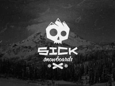 Sick Snowboards apparel branding extreme logo mountain sick skull snowboard snowboards snowflake sport