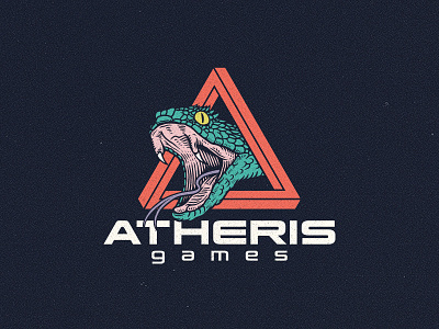 Atheris games atheris games illustration logo snake vintage viper