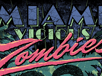 Miami Vicious Zombies 80s bitmap grunge miami t shirt thrash vicious vintage zombie zombies