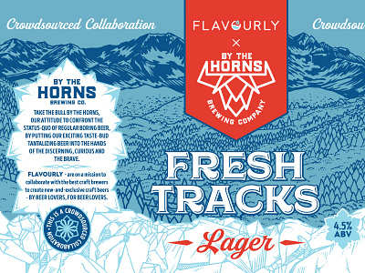 Fresh Tracks Crop beer blue brewery bull can horns ice illustration lager mountrains snow