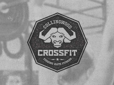 Collingwood Crossfit bull collingwood crossfit distress emblem firness logo ox sport stamp vintage wild bull