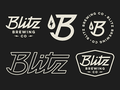 Blitz Brewing Co. badge beer blitz bolt brewery brewing lettering lightning logo vintage